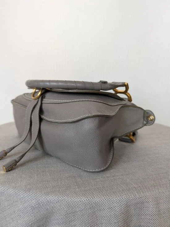 Chloé Marcie Medium Double Carry Satchel Cashmere Leather Bag Authentic - Picture 11 of 14